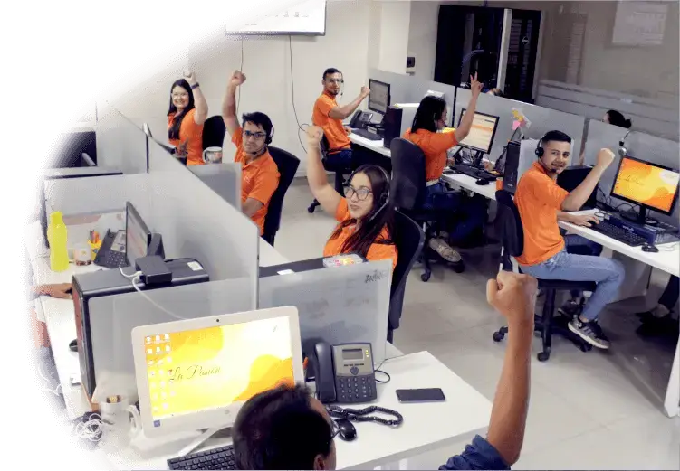 Equipo de trabajo Call center de SantaMaria trasteos, empresa de mudanzas y trasteos nacionales e internacionales